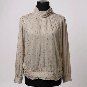 Ann Taylor Long Sleeve Silver Blouse Size XXL